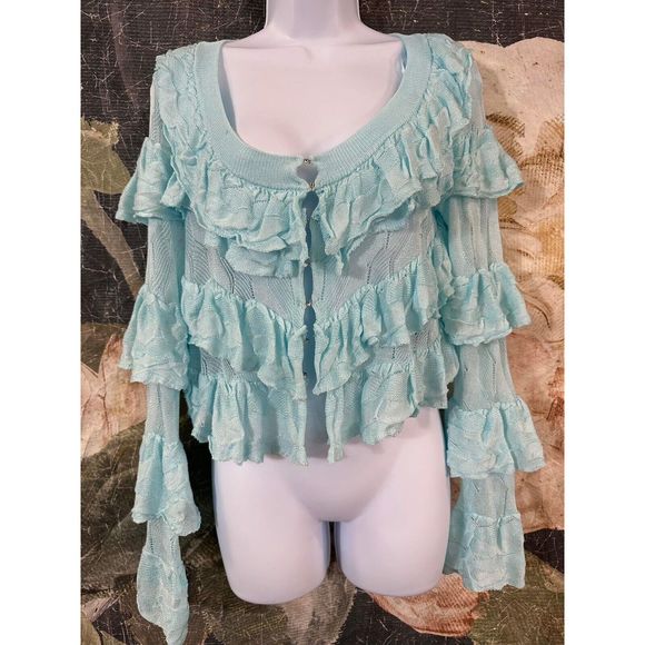 NEW Free People Ruffle Cardi Size XS - Picture 2 of 5